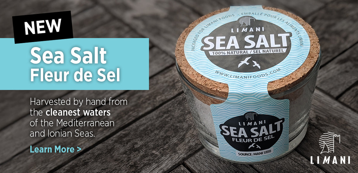 Fleur del Sea from Greece.  This is the finest all natural sea salt around.  One of the oldest salt harvesting areas in the world.  Clean and pure.