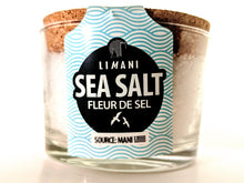 Load image into Gallery viewer, Limani Sea Salt / Fleur De Sel ALL NATURAL hand harvested in cork capped glass jar, 130g (4.55oz)

